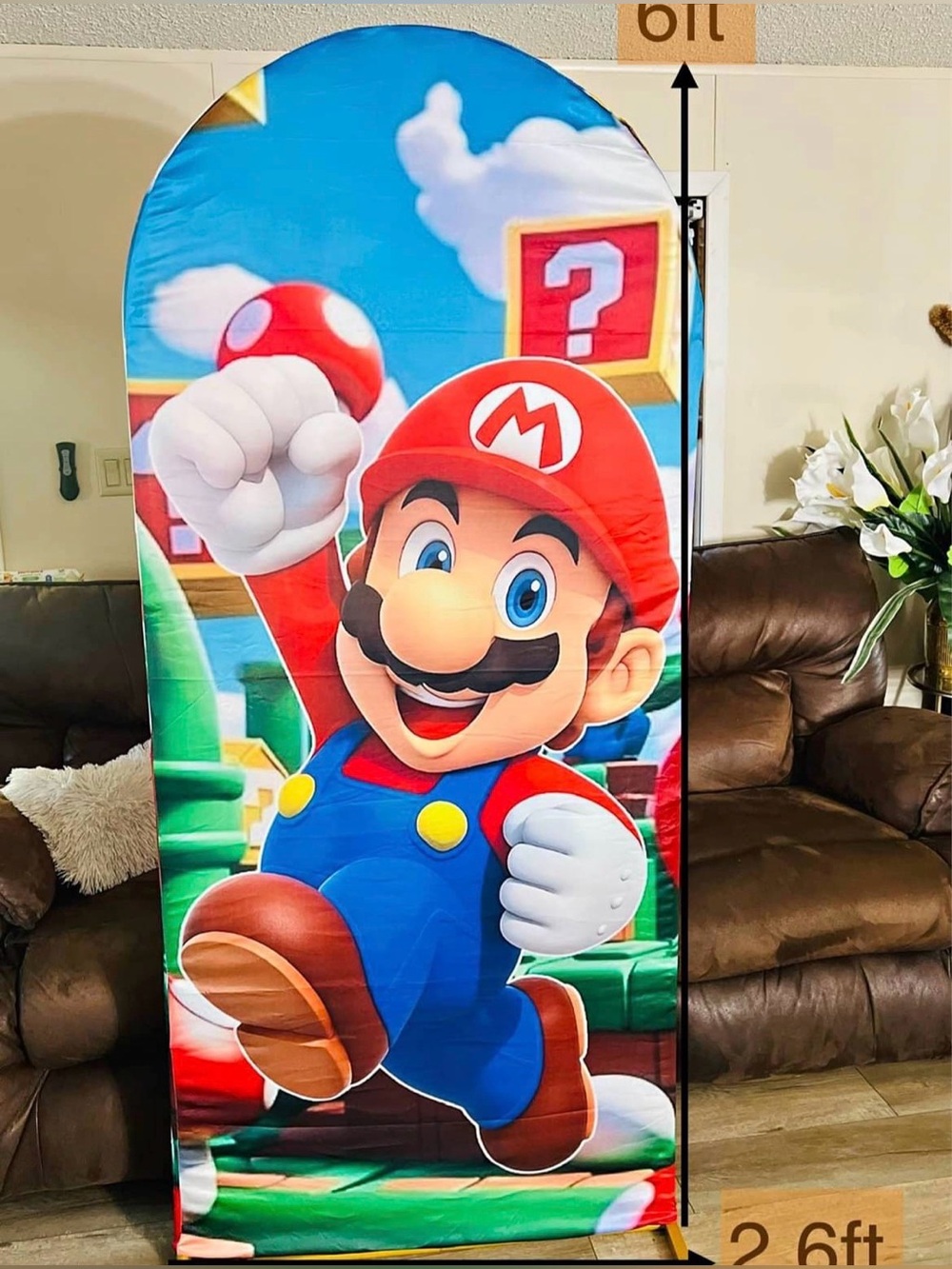 Super mario bros arched backdrop 6ft